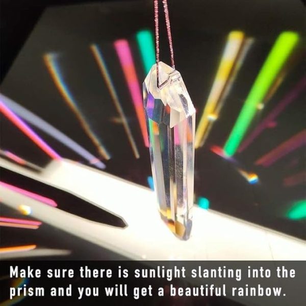 2PCS 5" Large Suncatchers Crystal Prisms, STINO Hanging Sun Catcher with Glass Prism, Rainbow Maker for Windows, Room, Garden Fantasy Aesthetic Home Decor (1, Rectangle ABColor 2Pcs) - Image 2