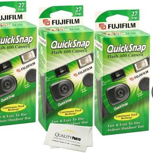 Fujifilm QuickSnap Flash 400 Disposable 35mm Camera + Quality Photo Microfiber Cloth
