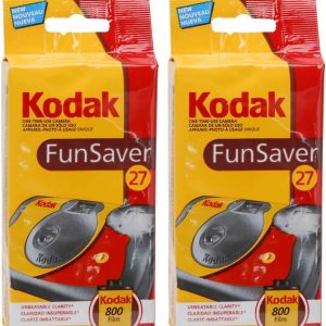 Kodak Funsaver Disposable Camera Bulk one time Single use 7-Pack 27exp 35mm Camera Bundled with Balveli Premium Microfiber Cloths - Bulk Kodak Disposable Film Camera 35mm