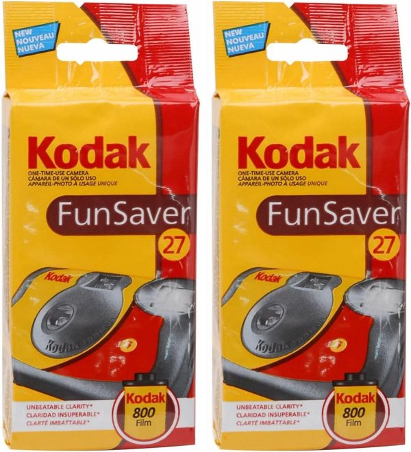 Kodak Funsaver Disposable Camera Bulk one time Single use 7-Pack 27exp 35mm Camera Bundled with Balveli Premium Microfiber Cloths - Bulk Kodak Disposable Film Camera 35mm