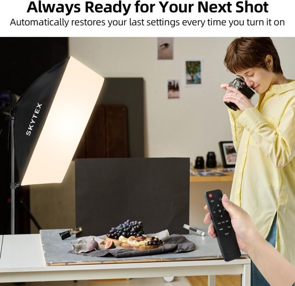 Skytex Softbox Lighting Kit(2Pack), 20x28in Soft Box | 85W 2700-6400K E27 LED Bulb Continuous Photography Lighting, Photo Studio Lights Equipment for Camera Shooting, Video Recording - Image 4